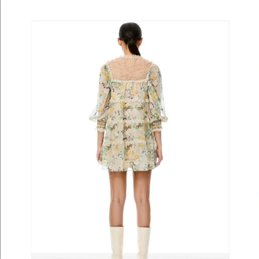 Alice + Olivia Marcie floral long sleeve tunic dress Size small